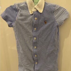 Polo Ralph Lauren - Light Blue and white Striped Kids polo like onesie